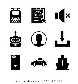 interior, view, art and mock icons in Technology vector set. Graphics for web and design