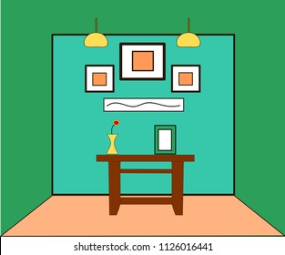 Interior Design Living Room Realistic Wooden Stock Vector (Royalty Free ...