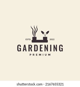 interior wall decorative pot logo design vector graphic symbol icon illustration creative idea