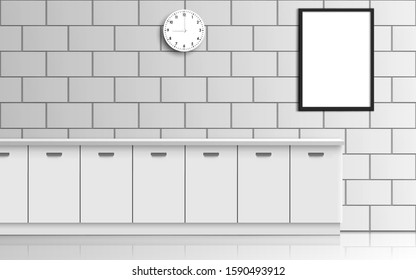 interior of white kitchen room