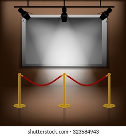 interior with white picture frame and bench vector illustration eps 10