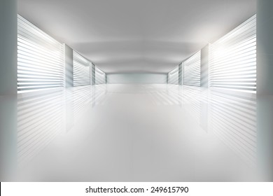 Interior, Wide Open Space. Vector Illustration.