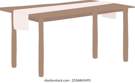Ilustración vectorial de mesa de madera interior