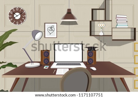 Interior of working place concept.