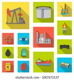 Interior of the workplace flat icons in set collection for design. Office furniture vector symbol stock web illustration.