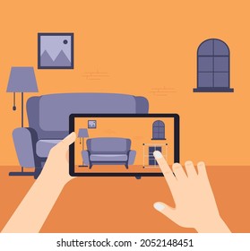 Interiro design using Augmented Reality flat design