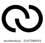 Interlace, interconnected, intersecting circles, rings abstract symbolic shape, icon