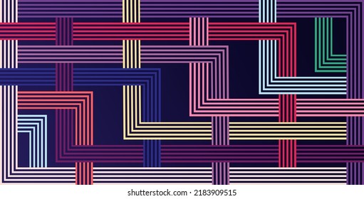diseño de fondo de estilo de línea retro entrelazado