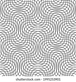 Interlace, twine, tangled lines Seamlessly repeatable Pattern, background Vector illustration