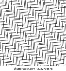 Interlineado, doble, líneas enredadas Patrón repetible sin problemas, ilustración vectorial de fondo