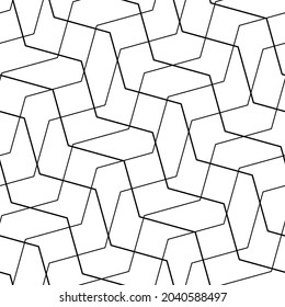 Interlineado, doble, líneas enredadas Patrón repetible sin problemas, ilustración vectorial de fondo