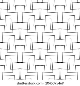 Interlace, twine, tangled lines Seamlessly repeatable Pattern, background Vector illustration