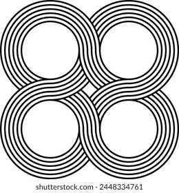 Curvas entrelazadas, flor hexagonal, elemento de diseño del logotipo