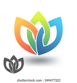 Interlaced flower. logo template. Abstract icon.
