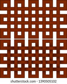 Interlaced Lines Celtic Ethnic Ornament. Abstract Geometric Background Design. Vector Seamless Black and White Pattern - Vector