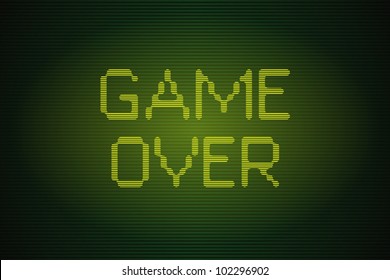 Interlaced Old Computer Game Over Screen