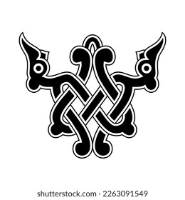 Interlaced pattern isolated vector. Ornate element. Nordic symbol.