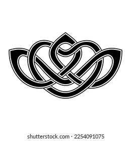 Interlaced pattern isolated vector. Symmetric geometric symbol.