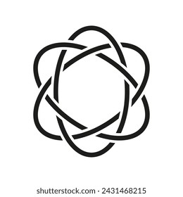 Interlaced rings pattern. Unity complexity art. Simple, infinite. Vector illustration. EPS 10.