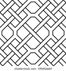 Interlaced seamless vector background. Geometric lattice texture pattern