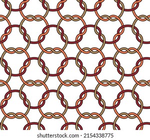 Interlaced twisted round circle seamless pattern 