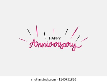 Interlaced typography style. Anniversary lettering can be use as greeting card