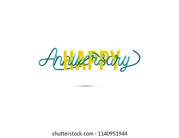 Interlaced typography style. Anniversary lettering can be use as greeting card