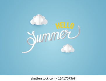 Interlaced typography style. summer lettering can be use as greeting card