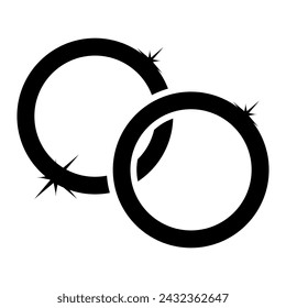 interlaced wedding bands graphic illustration