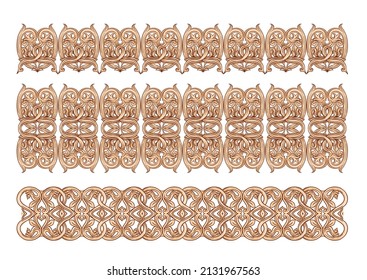 Interlacing abstract ornament in the medieval, romanesque style. Element for design. Vector illustration. Isolated on white background.