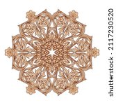 Interlacing circular abstract ornament in the medieval, romanesque style. Mandala. Element for design.