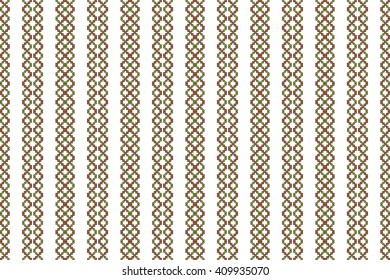 Interlacing curves of squares of brown and olive green circles. Mosaic seamless pattern. Vector illustration. For wallpaper, textile and light industry, design