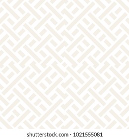 Interlacing Lines Subtle Lattice. Ethnic Monochrome Texture. Abstract Geometric Background Design. Vector Seamless Black and White Pattern.