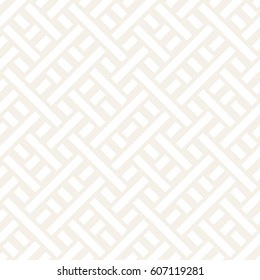 Interlacing Lines Subtle Lattice. Ethnic Monochrome Texture. Vector Seamless  Pattern.