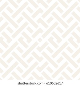 Interlacing Lines Subtle Lattice. Ethnic Monochrome Texture. Vector Seamless Black and White Pattern.