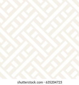 Interlacing Lines Subtle Lattice. Ethnic Monochrome Texture. Abstract Geometric Background Design. Vector Seamless Black and White Pattern.
