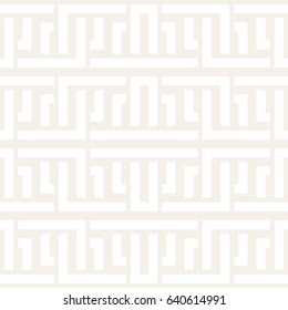 Interlacing Lines Subtle Lattice. Ethnic Monochrome Texture. Abstract Geometric Background Design. Vector Seamless Black and White Pattern.