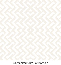 Interlacing Lines Subtle Lattice. Ethnic Monochrome Texture. Abstract Geometric Background Design. Vector Seamless Black and White Pattern.
