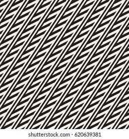 Interlacing Parallel  Stripes. Vector Seamless Monochrome Pattern.