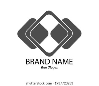 Interlacing of squares. Template for logo, sticker, logo, brand and creative design. Flat Style