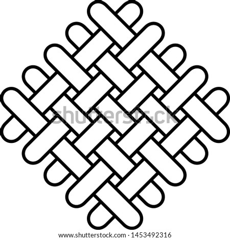 Interlacing threads in fabric icon in outline style