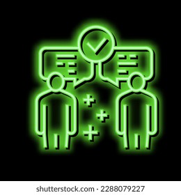 inter-leaf communication soft skill neon light sign vector. inter-leaf communication soft skill illustration