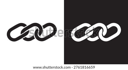 Interlinked Chain Links Icon Silhouette
