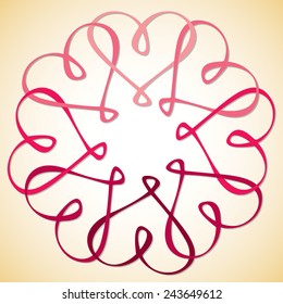 Interlinked Heart Circle in vector format.