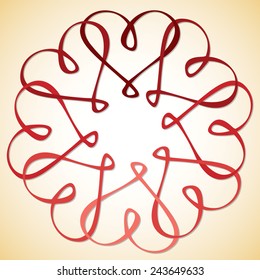 Interlinked Heart Circle in vector format.