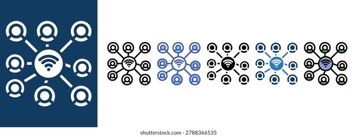 Interlinked  icon sets collection multiple styles

