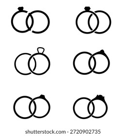 Interlinked Rings Symbol Connection Silhouette
