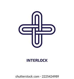 interlock icon from other collection. Thin linear interlock, interlocking, geometric outline icon isolated on white background. Line vector interlock sign, symbol for web and mobile