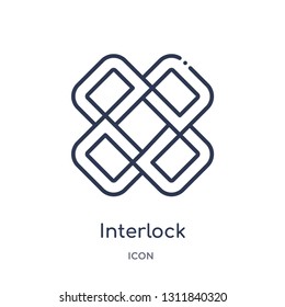 interlock icon from other outline collection. Thin line interlock icon isolated on white background.