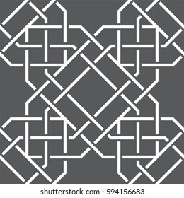 Interlocked geometric pattern. Interlaced seamless vector background
